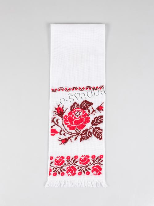 Весільний рушник для ікон з вишитою трояндою (144 x 24)