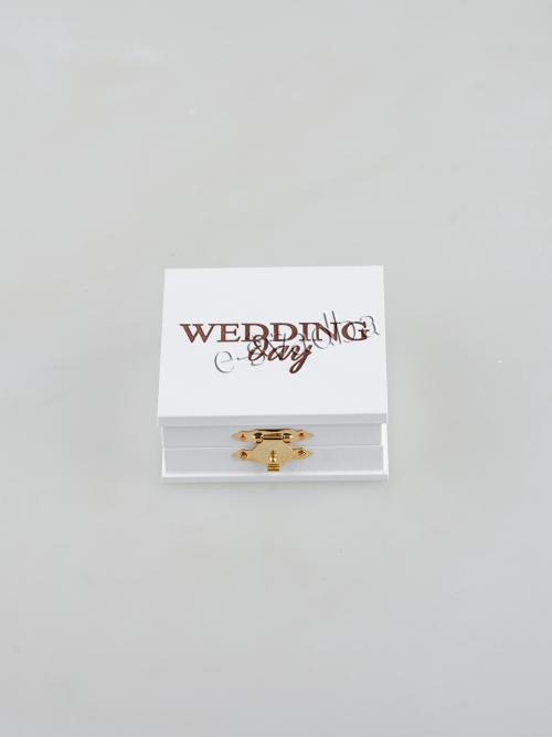 Квадратна шкатулка для обручок «Wedding day» 10-1